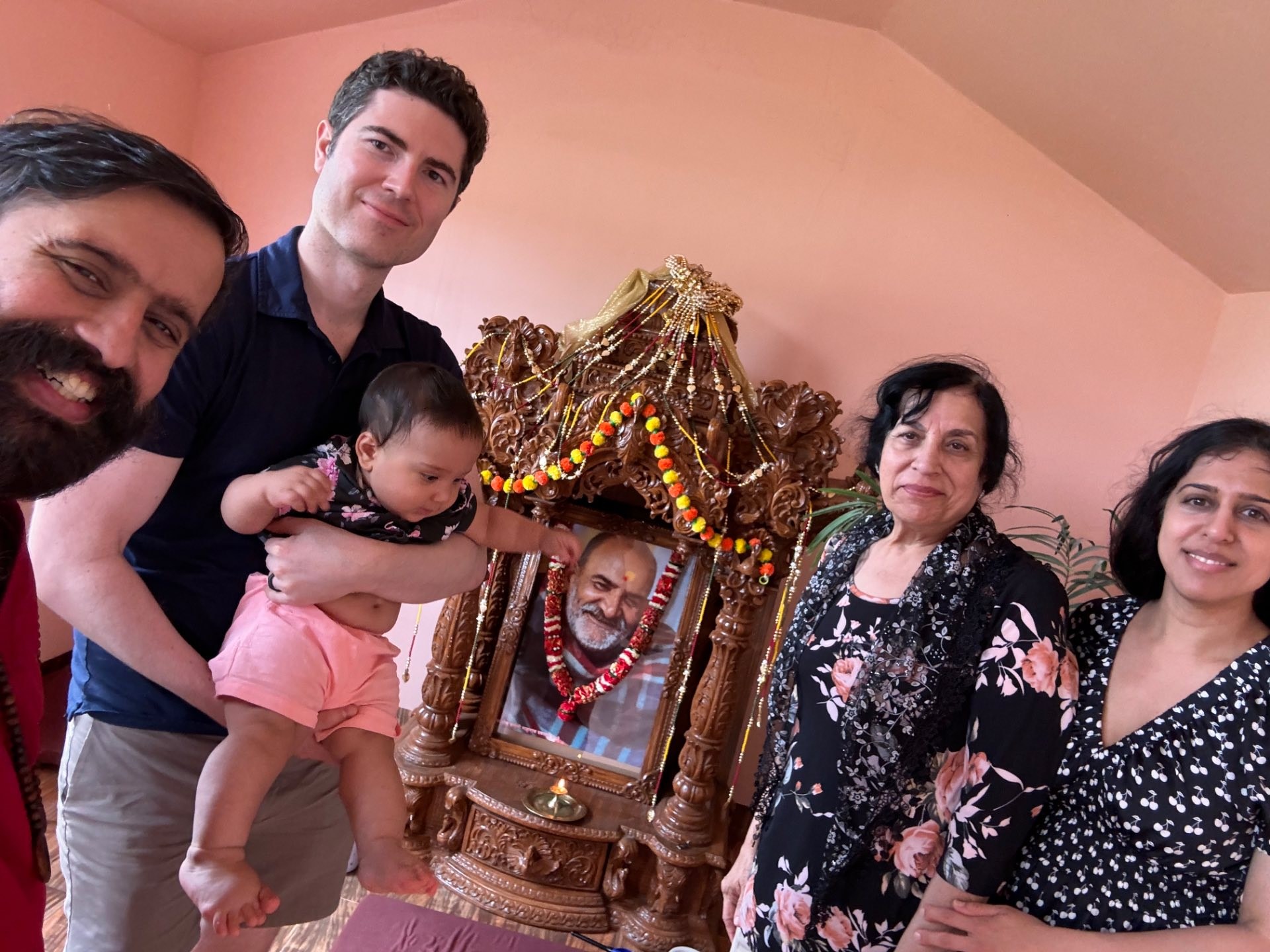 The youngest devotee's first darshan