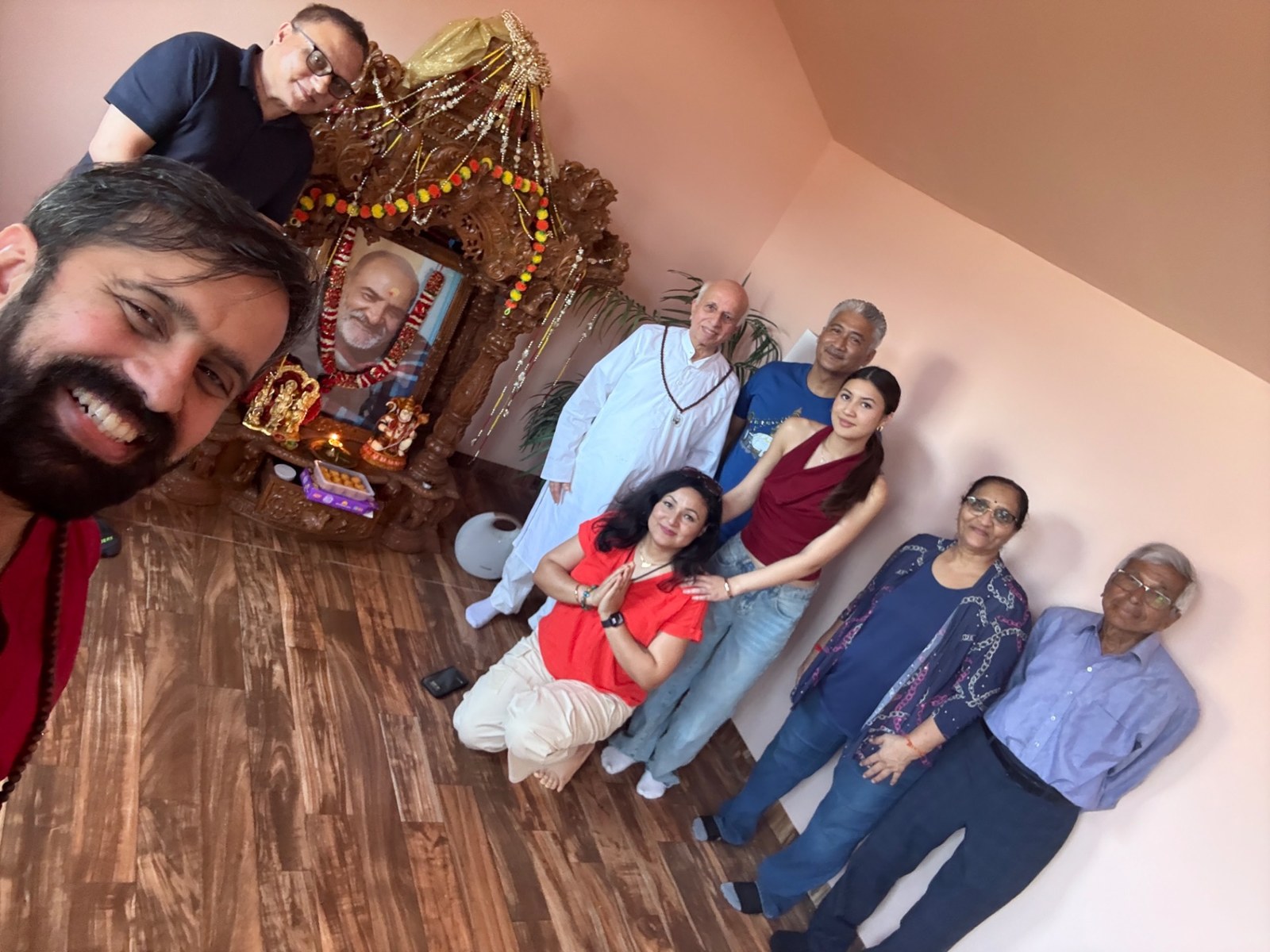 Satsang family at Baba's altar